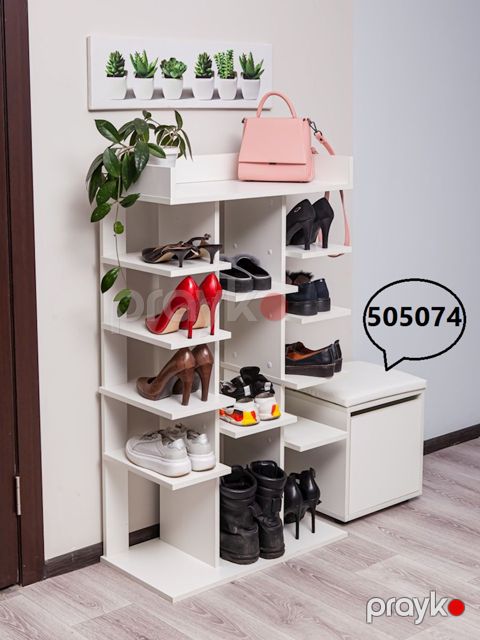 Ayaqqabı üçün altlıq Letta, 119х35х69 sm, Ldsp, ağ — Bakı