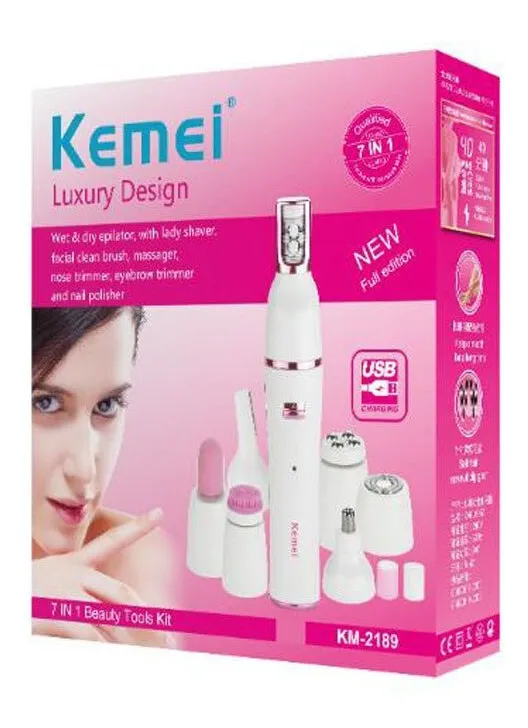 Kemei 7-si-1-də Çoxfunksiyalı Epilyator – Üz və Bədən üçün Elektrikli Depilyasiya Aparatı (Tam Set) — Usturalar, trimmerler və epilyatorlar, Bakı (5)