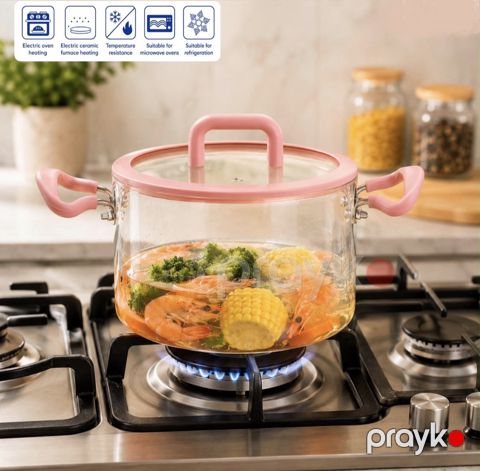 Qazan NP94, 2500 ml, şüşə, silikon, 20 sm — Bakı