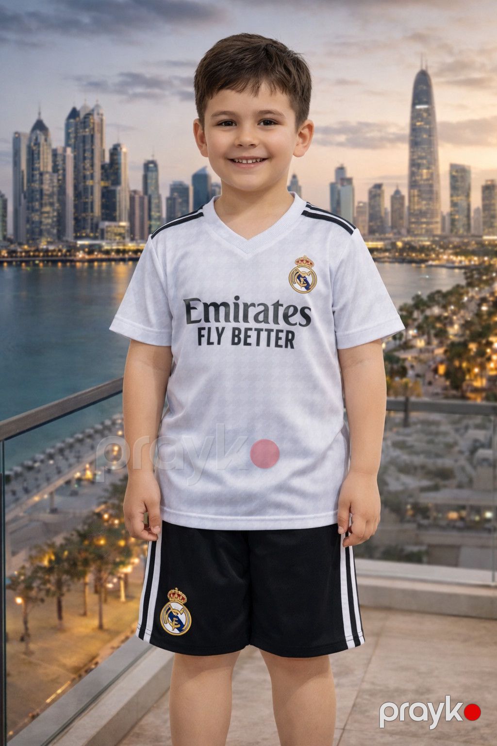 Uşaq futbol dəsti Emirates Fly Better, poliester, ağ/qara, 7 yaş — Mallar, Bakı