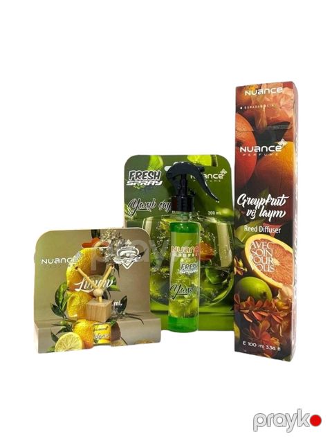 Tam hədiyyə dəsti ətir dəsti 3-lü - Qreypfrut-Yaşılçay-Limon-2091 — Bakı