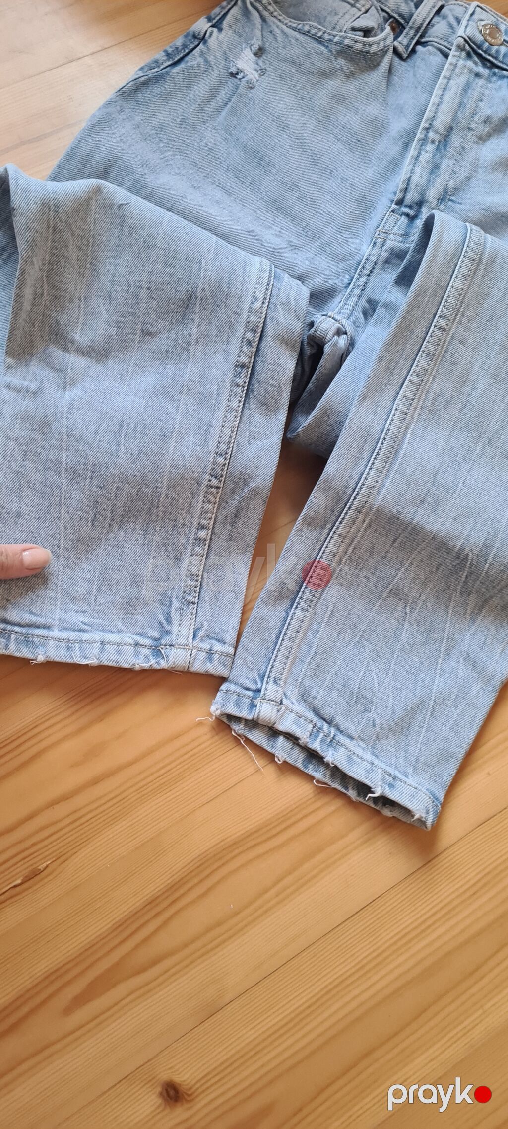 Bershka “Mom Slim” cins şalvar - Rəng: açıq mavi (light wash) denim — Jinslər, Bakı (5)