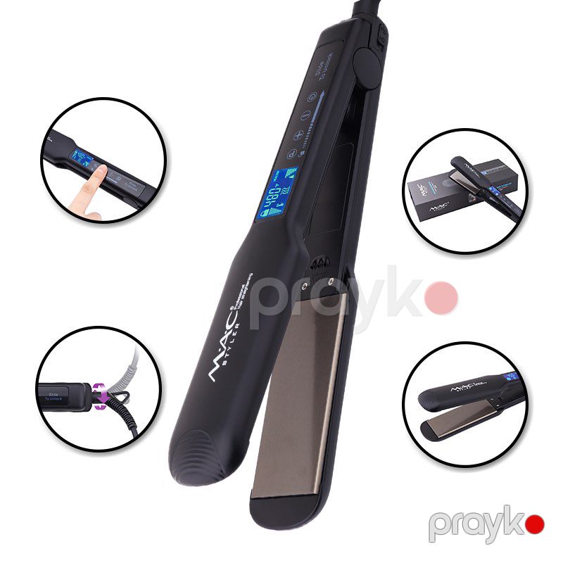 MAC Styler Professional Nano Saç Düzləşdirici və Fen – Rəqəmsal Ekranlı, Keramik Ütü, 60W Güc (MC-5528) — Saç burmağa və düzəltməyə, Bakı (6)