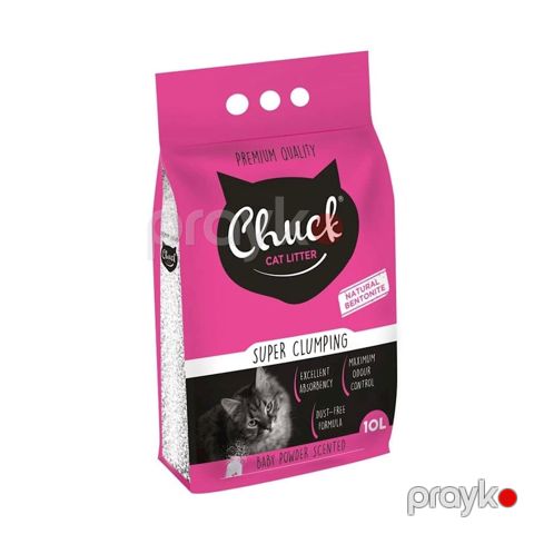 Pişik tualeti üçün doldurucu Chuck Cat Litter Baby Powder Scented 10 l — Bakı