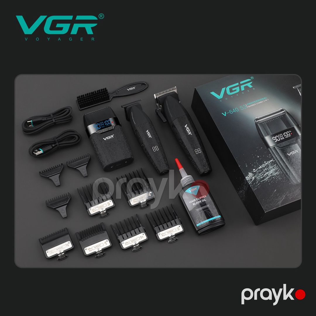 Professional təraş aparatı dəsti VGR 640 S3 2500MAH 9000RPM Ceramic Blades Cord/Cordless — Gözəllik və səhiyyə, Bakı (8)