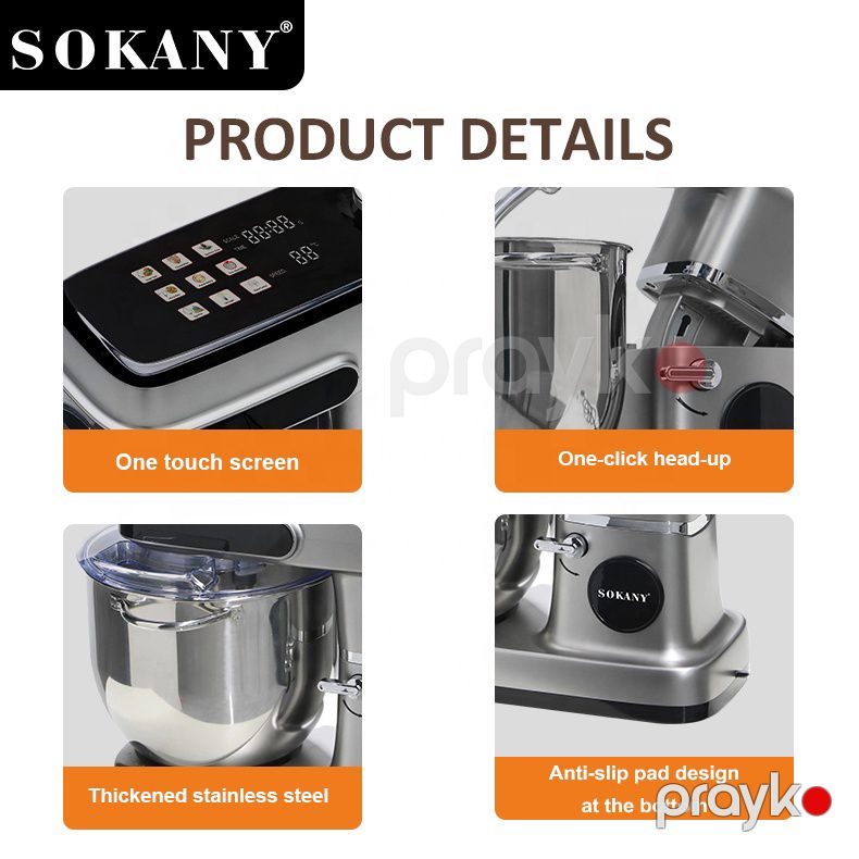 Sokany SK-05014 Planetar Mikser – Peşəkar Qarışdırma və Paslanmayan Polad Qab — Blenderlər, xırdalayanlar və mikserlər, Bakı (5)