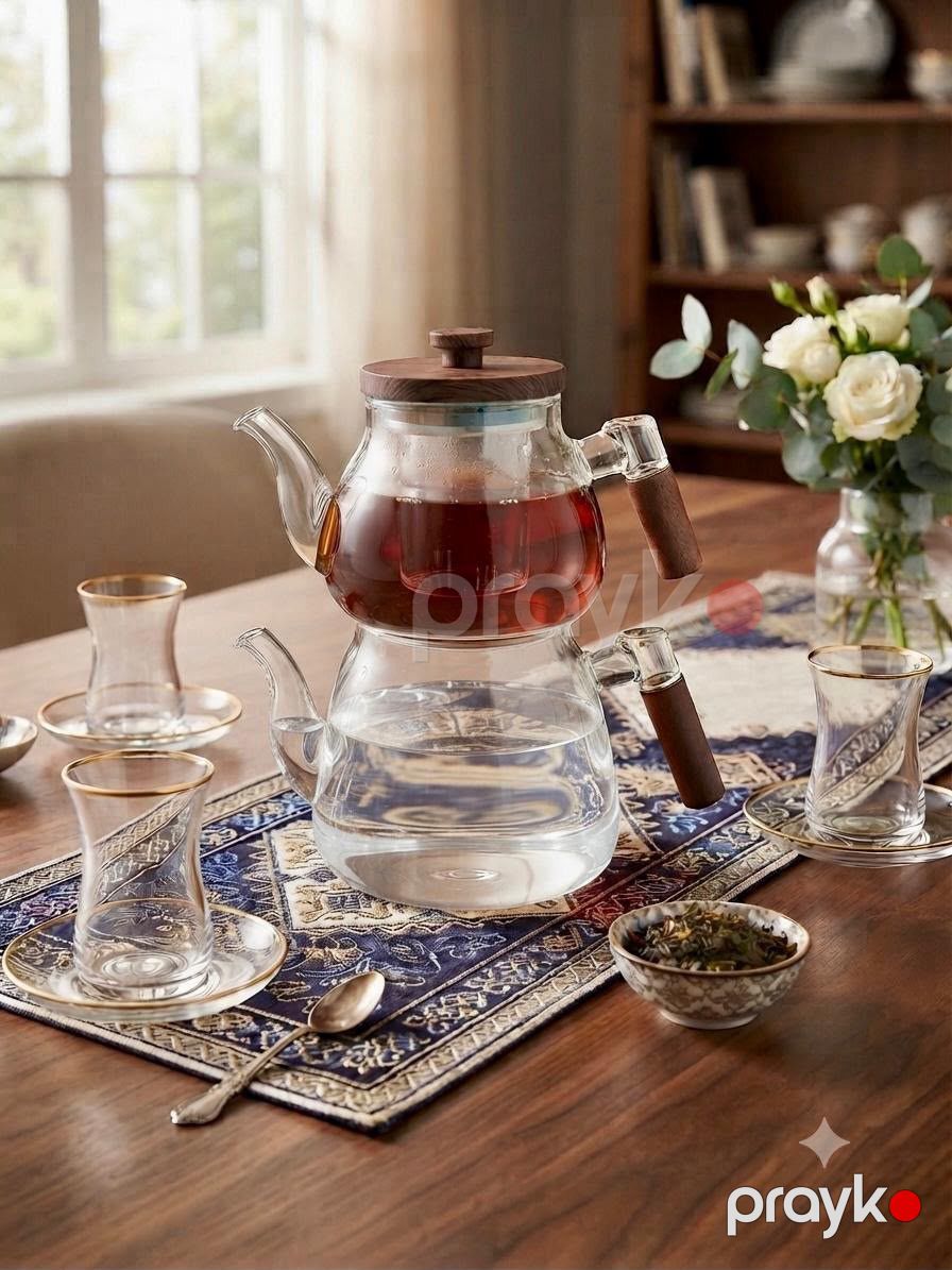 Çaydan dəsti, şüşə, şəffaf, 1000 ml — Mallar, Bakı (3)