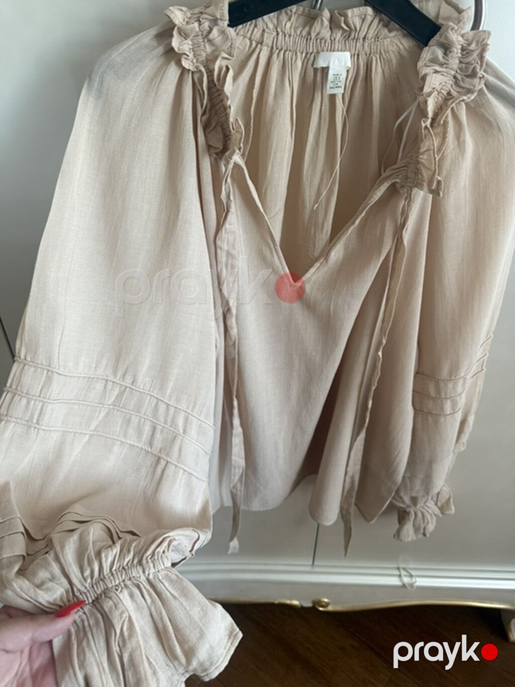 Bej rəngli qadın bluzası – H&M, ölçü S - Model: romantik/boho — Şəxsi əşyalar, Bakı (3)