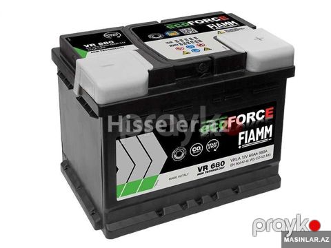Akkumulator Fiamm Ecoforce Agm Start stop 60 Ah R+ 680 A Vr — Bakı