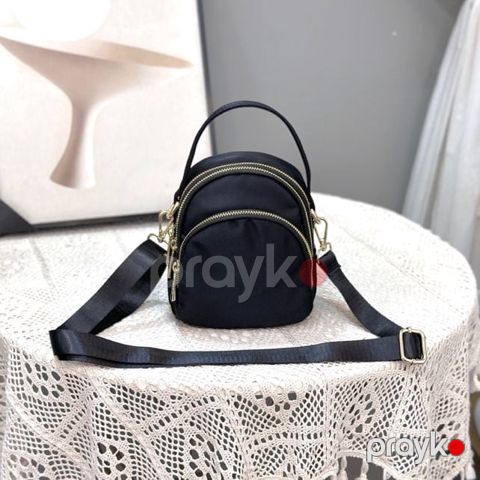 Qadın mini çiyin çantası, parça material, qara, 17×9×18 sm - 044STRSBQR27101507 — Bakı