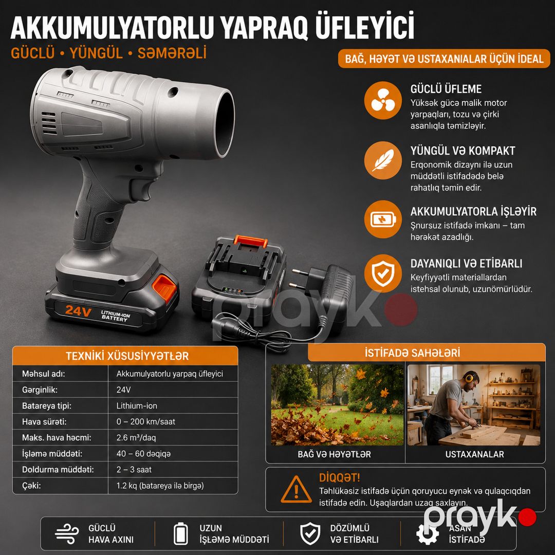 Havaüfürən No brand, Akkumulyator, 0.4 kVt, 210 m/s — Mallar, Bakı (2)