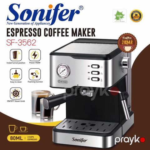 Sonifer SF-3562 – Peşəkar Dadlı Espresso və Kapuçino Aparatı — Bakı