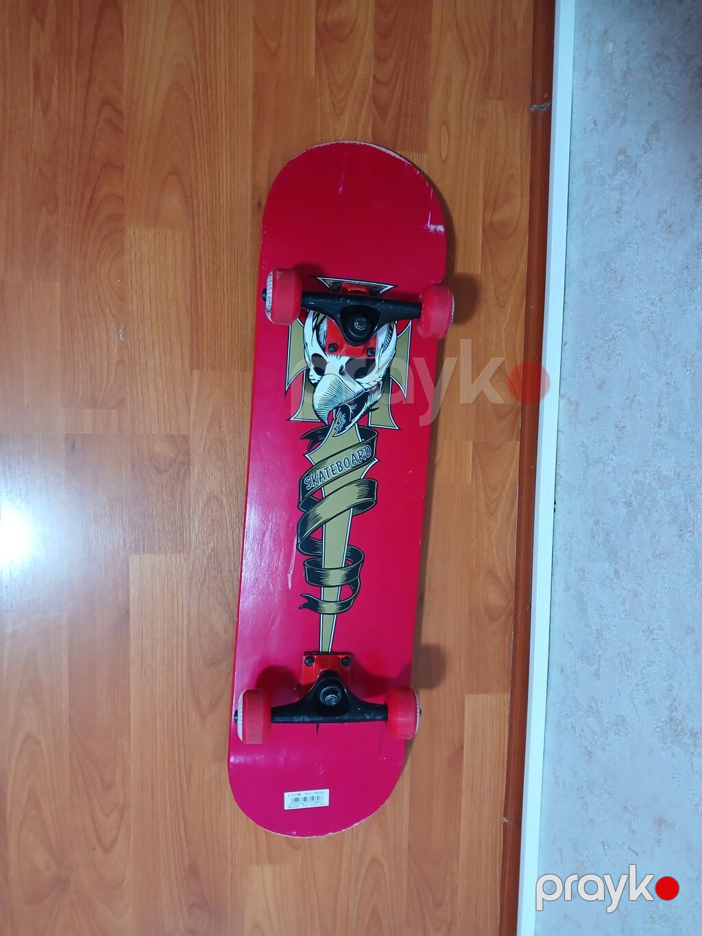 Skateboard – qırmızı rəngli, tam komplekt. Evda sürülüb ancaq. Üst — Skeytbordlar, Bakı (2)