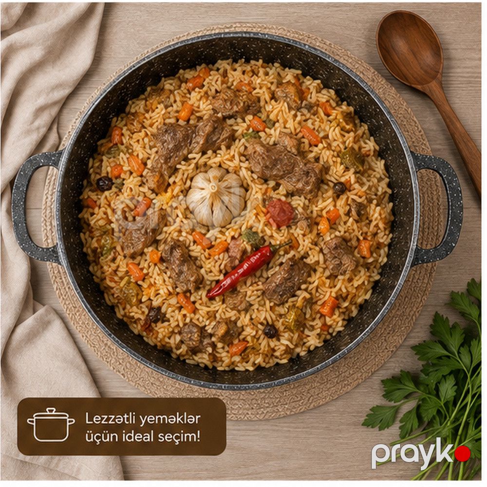 Qazan qapaq ilə 10621, alüminium, 40 sm, 17000 ml — Mallar, Bakı (3)