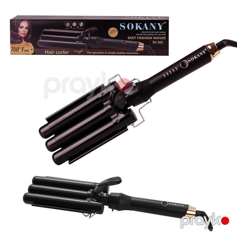 Sokany SK-669 Saç Qıvırıcı – Hamar Su Dalğaları, Kəramik Örtük — Saç burmağa və düzəltməyə, Bakı (2)