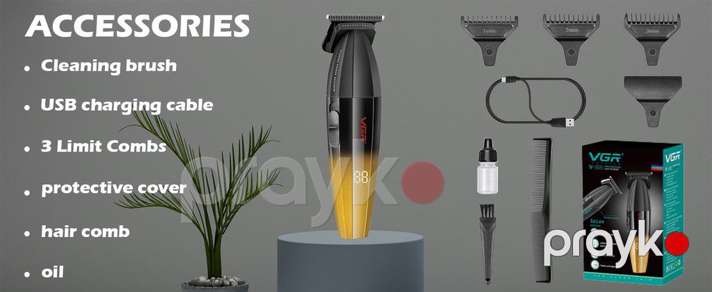 Professional təraş vasitəsi "VGR 906 Gold 2000MAH 9000RPM Ceramic Blades" — Gözəllik və səhiyyə, Bakı (5)