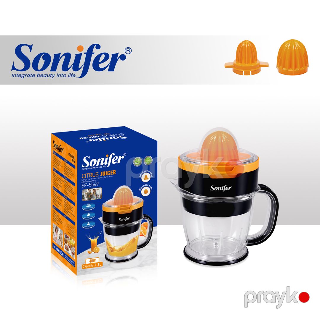 Sonifer SF-5549 Sitrus Şirəçəkən – 40W, 1.2L Tutum, Saf Mis Motorlu — Şirə sıxaçları, Bakı (2)