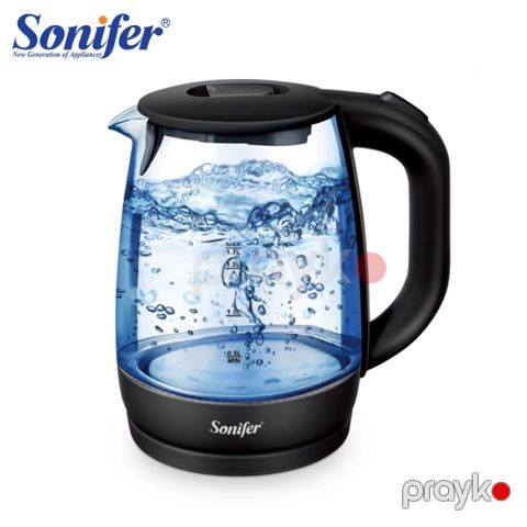 Sonifer SF-2079 Şüşə Elektrikli Çaydan 1.7L 2200W LED İşıqlı və Avtomatik Sönmə Funksiyalı — Bakı