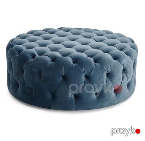 Pufik-banketka Elegant Wood ZARR550, yumru, mavi, 130x130x43 sm — Bakı