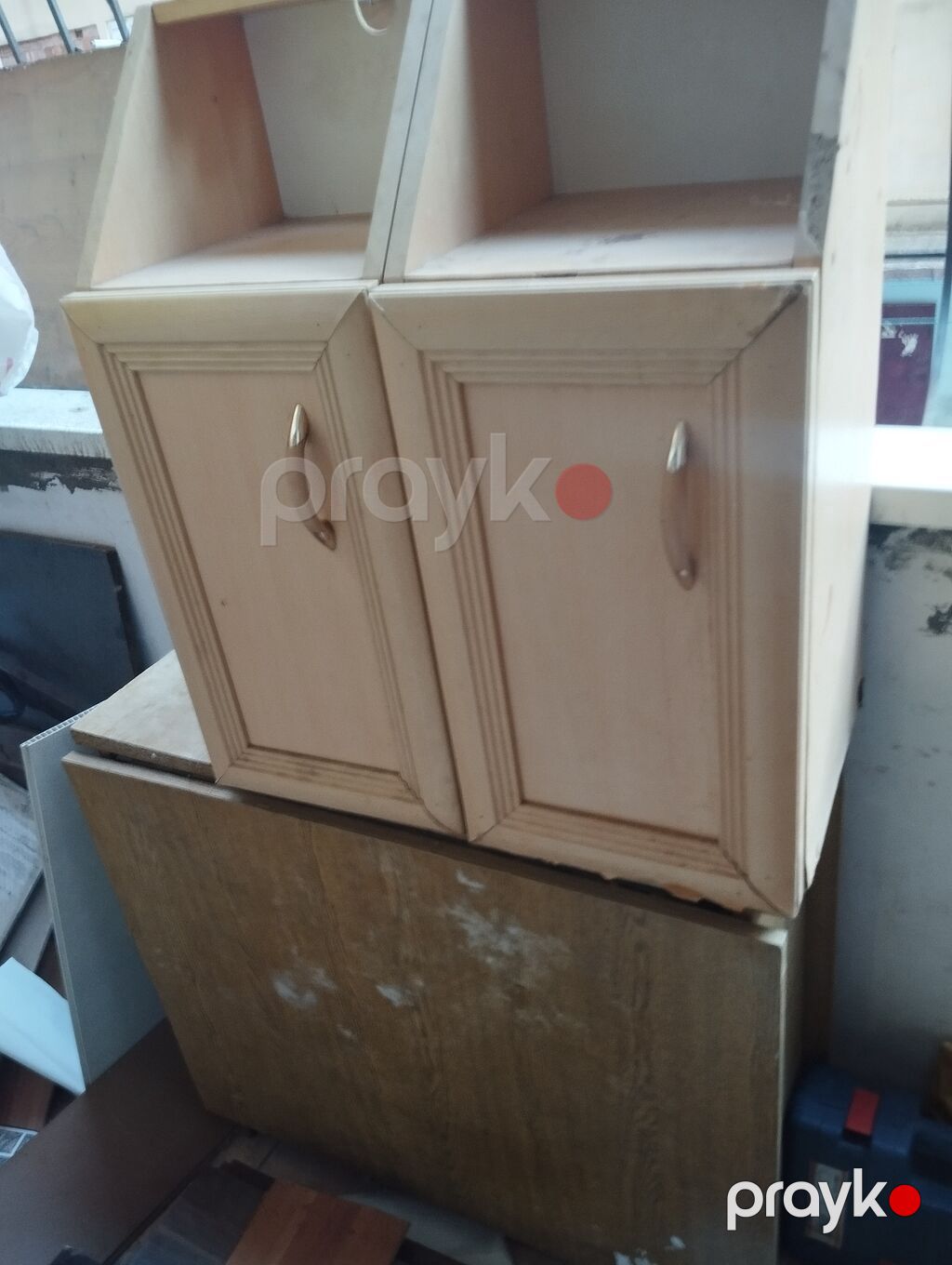 Mebel dəsti – vitrinli bufet və asma dolablar - Material: ağac əsaslı — Şkaflar, Bakı (3)