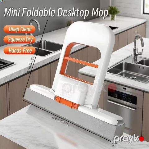 Mini Qatlana Bilən Masaüstü Mop – Portativ Özü-Sıxılan Yaş və Quru Təmizləyici Süngər Mop — Bakı