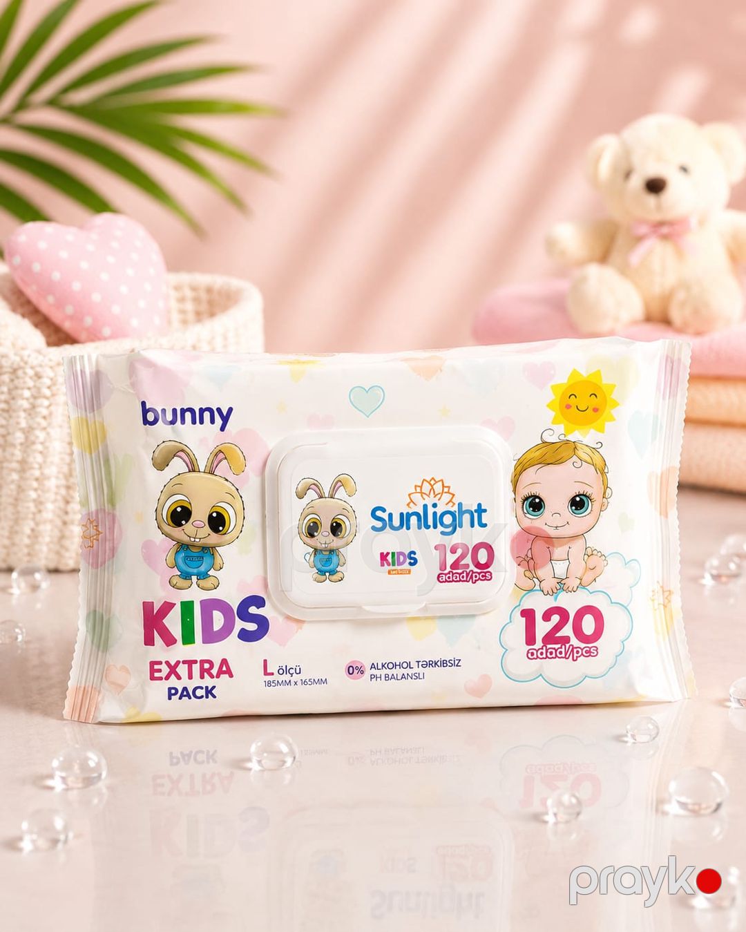 Uşaq nəm salfeti Sunlight Yenidoğulmuş və uşaqlar üçün 120 əd — Mallar, Bakı (2)