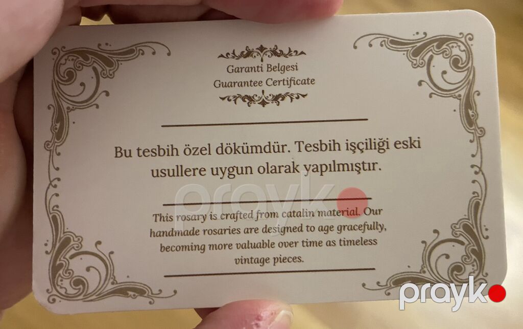 Faturan təsbeh Sertifikatlı.Kəllə boyiçi sarı.15*19 mm — Uca bilərziklər, Bakı (5)