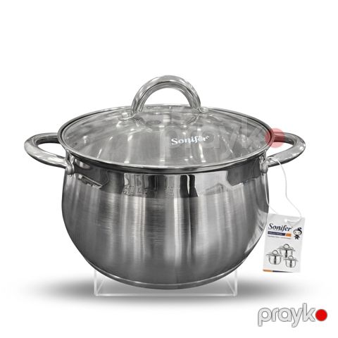Sonifer SF-1168-22CM Paslanmaz Polad Qazan – 5.1 Litr — Bakı