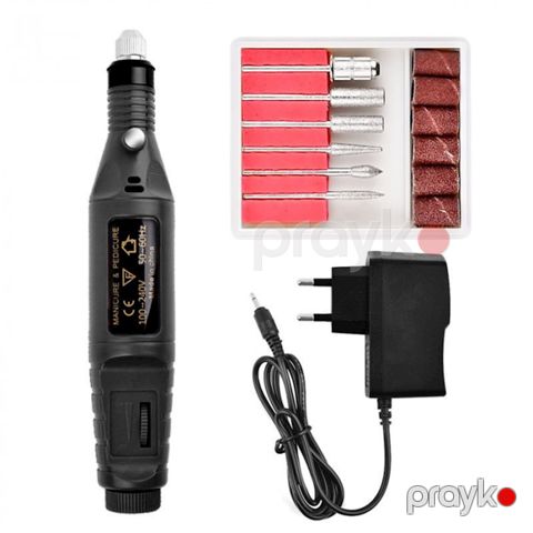 Manikür və pedikür üçün dəst Gj0347-03 elektrik, 6 frezer, qara — Bakı