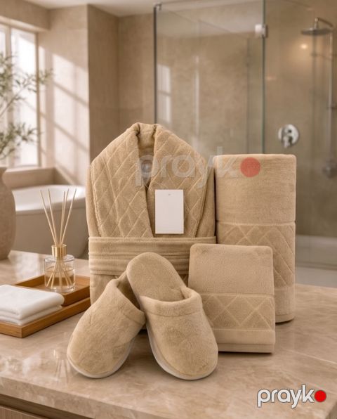 Kişilər üçün hamam dəsti Maison Dor, qızılı, pambıq, ölçü L/XL — Bakı