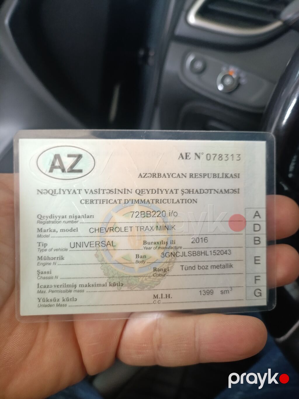 Chevrolet Tracker: 1.4 l 2016 il 190000 km Krossover — Avtomobillər, Bakı (10)
