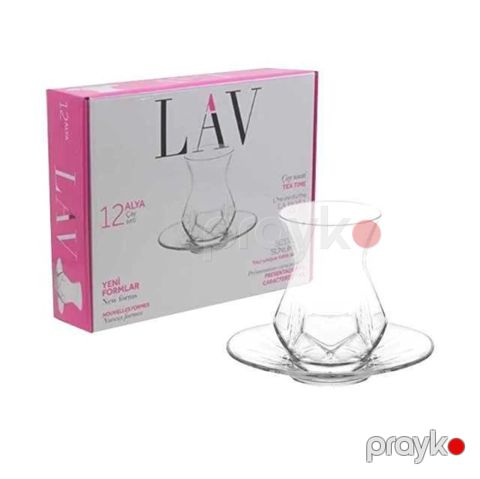 Armudu stəkan dəsti Lav Alyas1, şüşə, şəffaf, 165 ml, 12 parça, 6 nəfərlik — Bakı