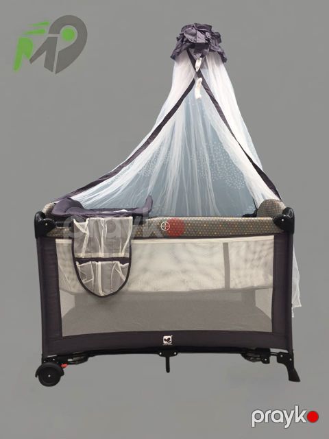 Manej-çarpayı N-970F, tünd boz, 120х60х82 sm — Bakı