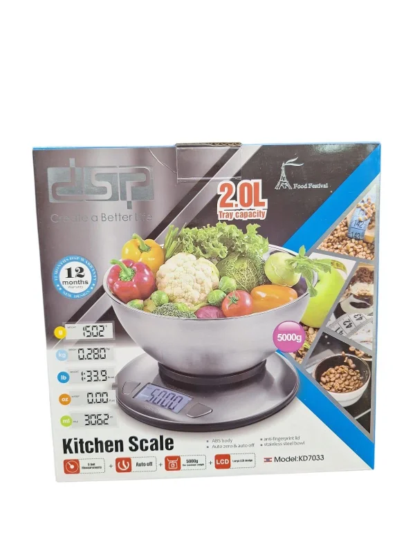 Mətbəx tərəziləri, rəqəmsal, peşəkar, paslanmayan poladdan, 2.0 l - KD7033 — Etrend.az — Tərəzilər