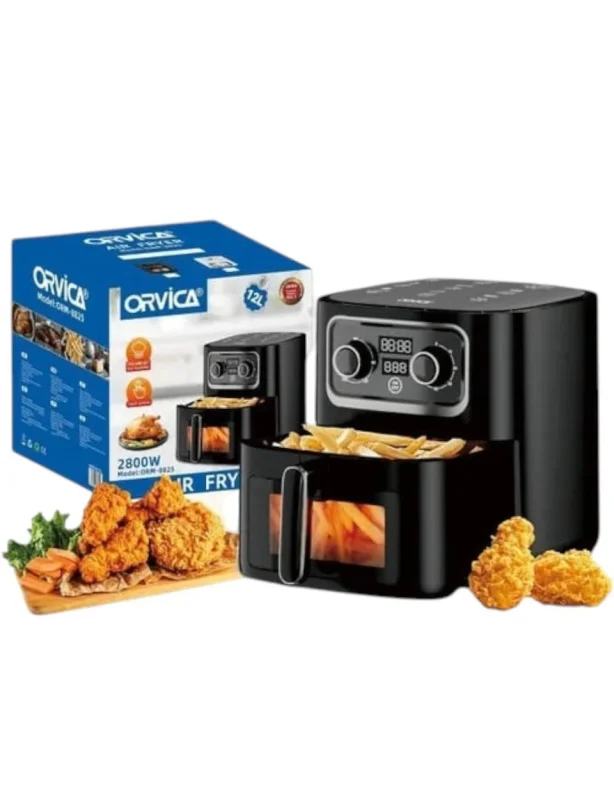 Aerofritür Orvica ORM-8825, 2800W, 12L, mexaniki idarəetmə, taymer, ekran, yapışmayan örtüklü çıxarıla bilən qab, yağ ax — Etrend.az — Прочая кухонная техника