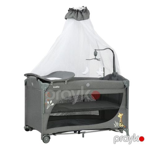 Manej-çarpayı T-704L Grey, Düzbucaqlı, 120 sm, 74 sm — Bakı