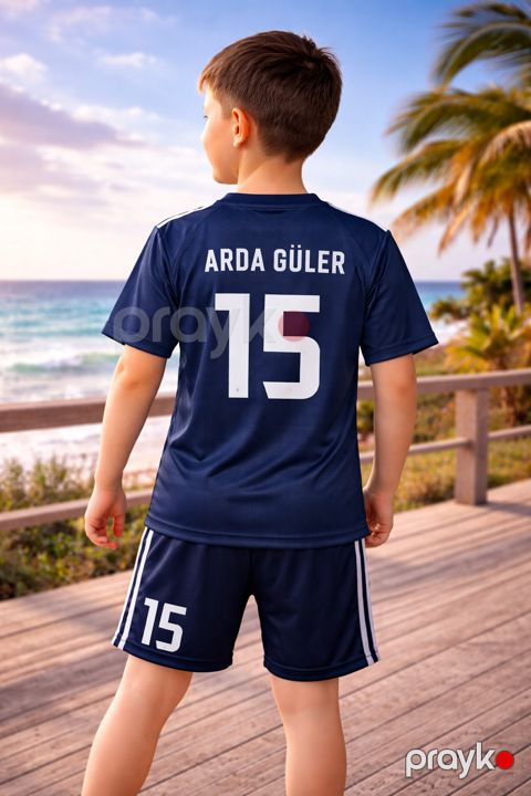 İdman kostyumu azarkeşlər üçün Arda Güler 15, tünd göy, poliester, ölçü 8 yaş — Bakı