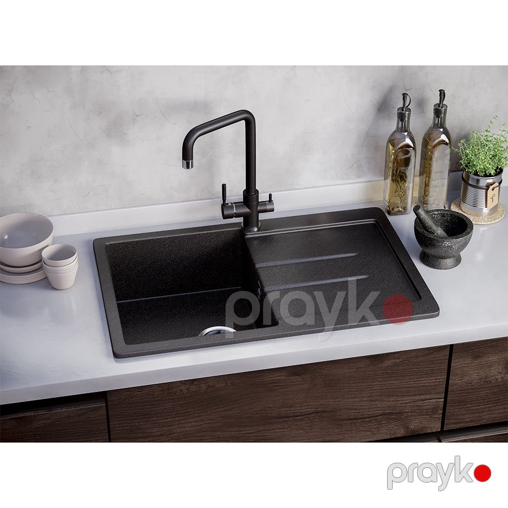 Ulgran mətbəx çanağı (moyka) seramik 1-Lİ qara 770x495 U-507-308 — Ev malları, Bakı (4)