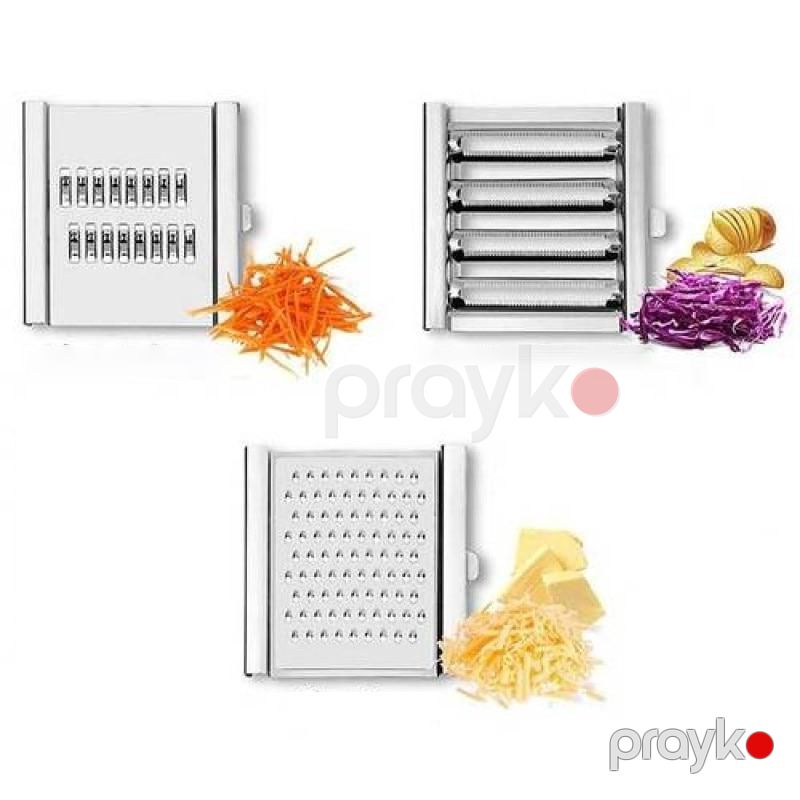 3 Bıçaqlı Çoxfunksiyalı Meyvə-Tərəvəz Dilimləyici və Sürtgəc – Paslanmayan Polad — Mətbəx texnikası, Bakı (5)