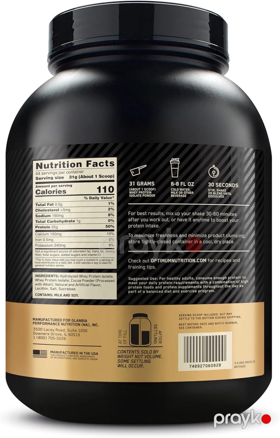 Protein Nutrition Gold Standard 100% Isolate, Chocolate Bliss, 1.3 kg — Mallar, Bakı (2)