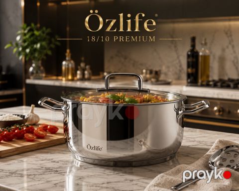 Qazan Özlife SU-LI0459, 11000 ml, paslanmayan polad, 28 sm — Bakı