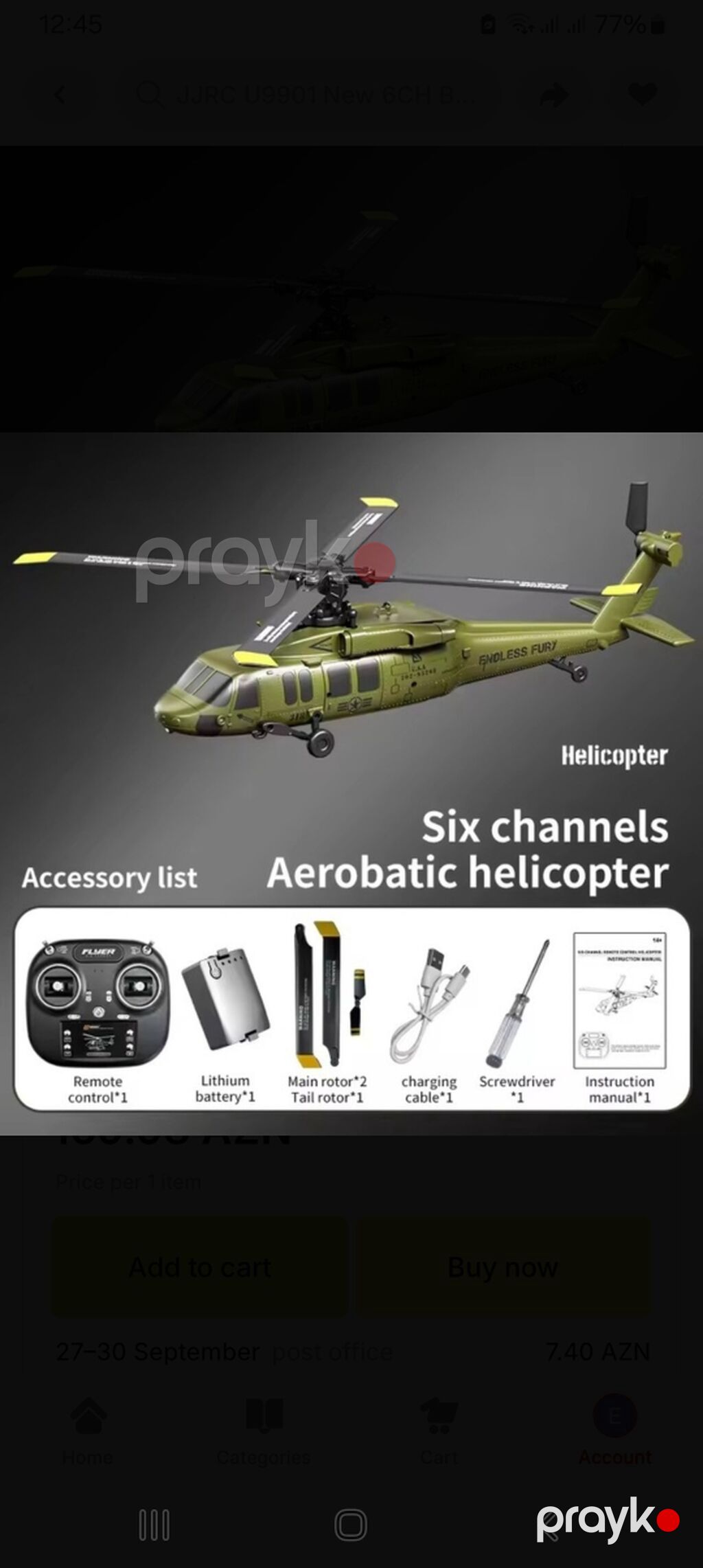 6 kanallı aerobatik RC helikopter - Realistik hərbi dizayn, “Endless — Oyuncaq nəqliyyatı, Digah (2)