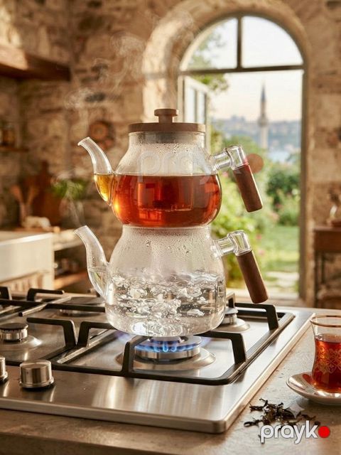 Çaydan dəsti, şüşə, şəffaf, 1000 ml
