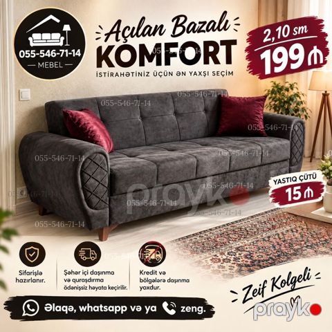 Divan, Qonaq otağı üçün, Bazalı, Açılan — Bakı