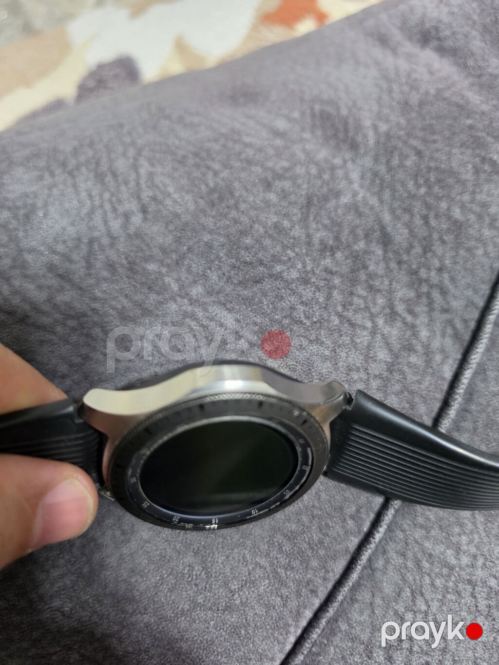 Samsung Galaxy Watch (paslanmayan polad gövdə, qara silikon kəmər) — Ağıllı saatlar, Bakı (4)