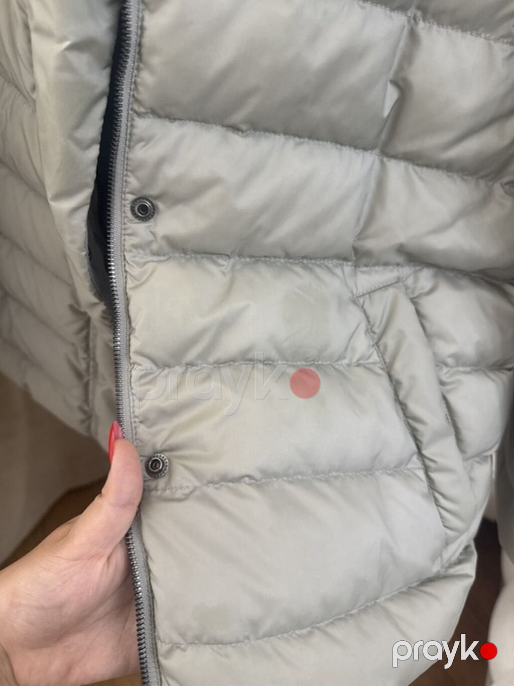 Yüngül puf şişmə jaket - Rəng: açıq boz (iç astar açıq mavi) - Model — Kurtkalar, Bakı (5)