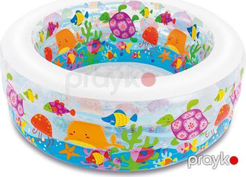 Hovuz Intex Aquarium uşaqlar üçün, şişmə, dairəvi, 152х56 sm, 360 l, ağ/rəngbərəng — Bakı