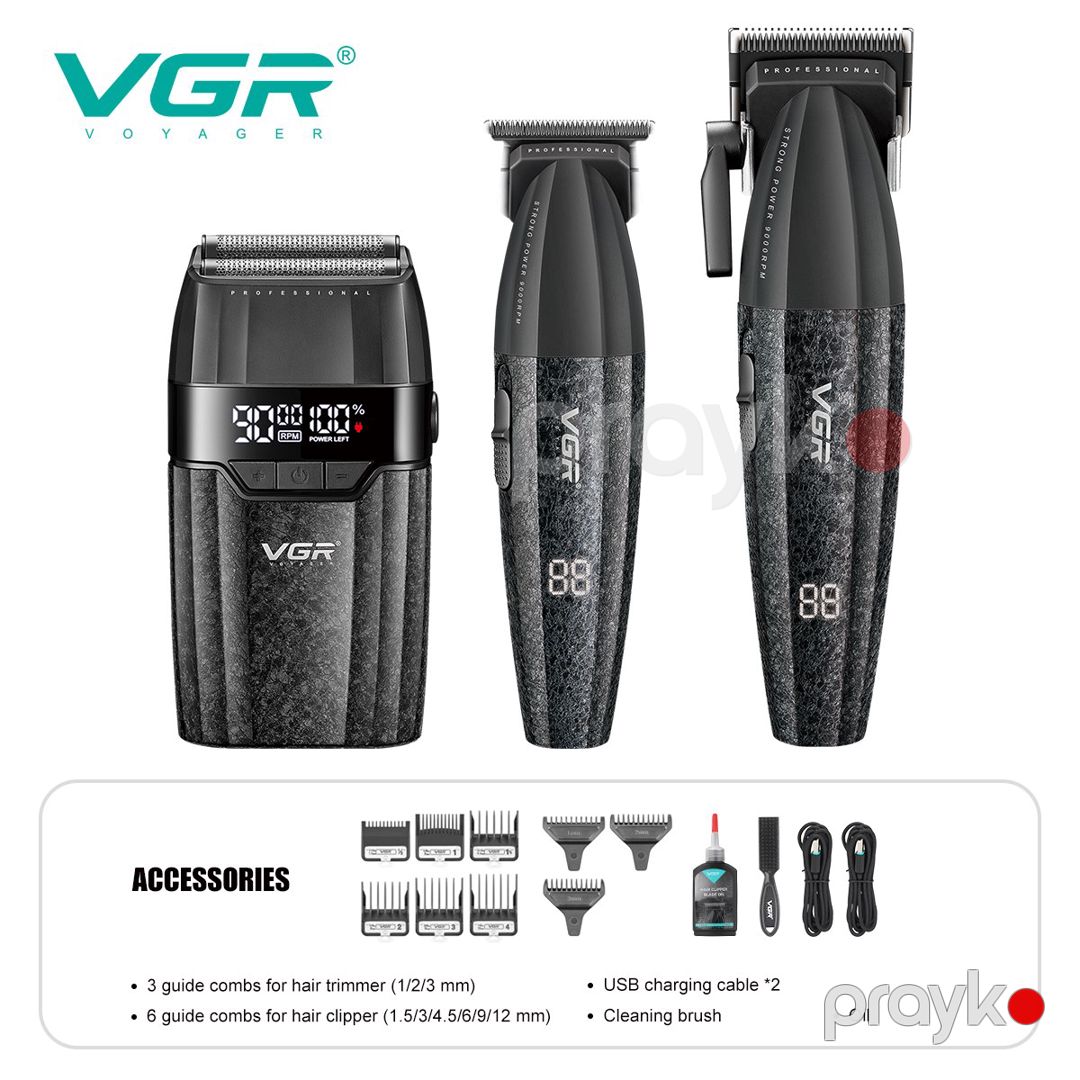 Professional təraş aparatı dəsti VGR 640 S3 2500MAH 9000RPM Ceramic Blades Cord/Cordless — Gözəllik və səhiyyə, Bakı (9)
