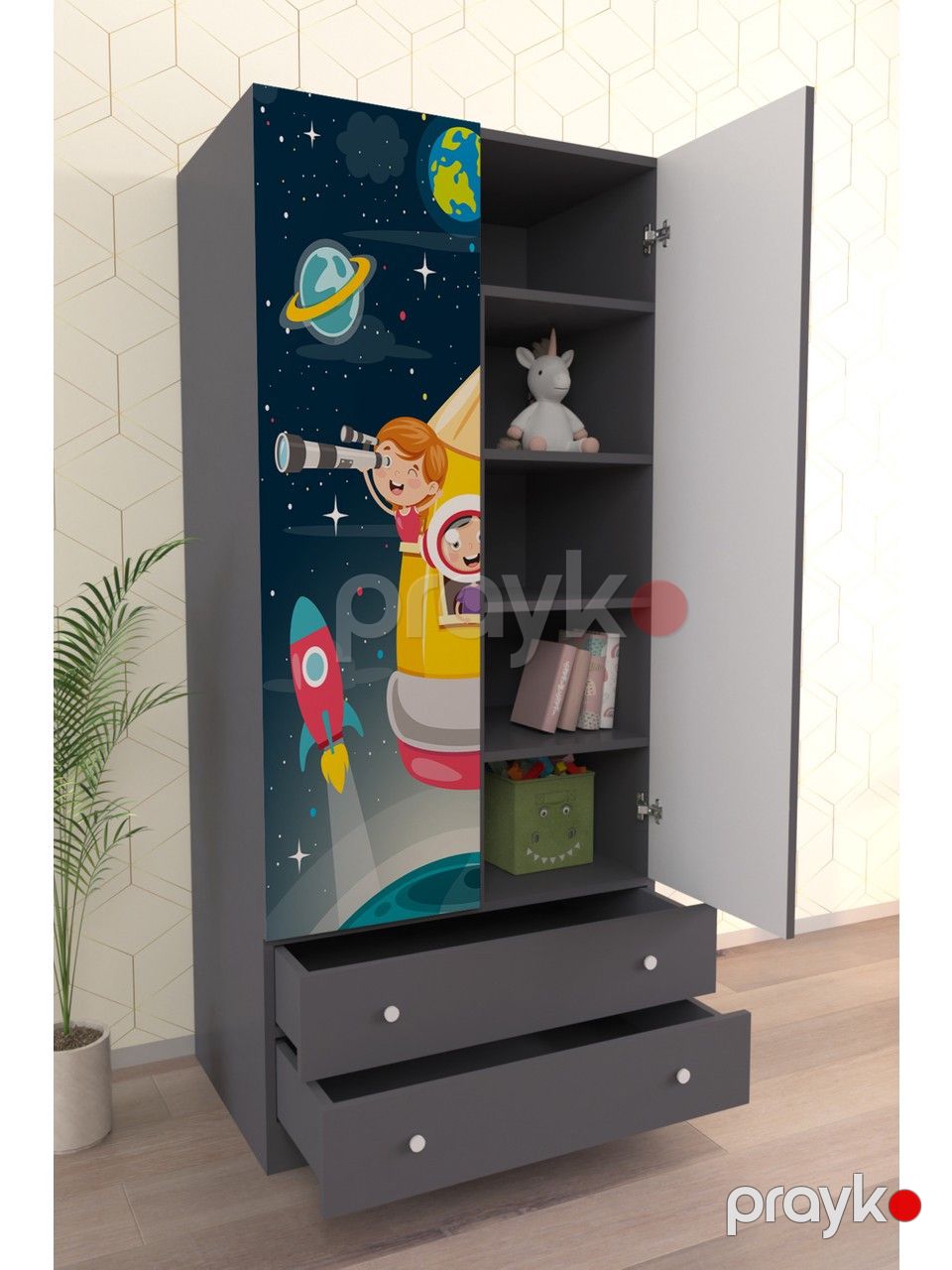 Şkaf Elegant Wood ZARR9994, laminat, 80х54х180 sm — Şkaflar, Bakı (3)