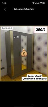 Düz dolab, Yataq otağı üçün, Paltar üçün, Açılan, Korpuslu, 3 qapılı — Mebel evim — Wardrobes